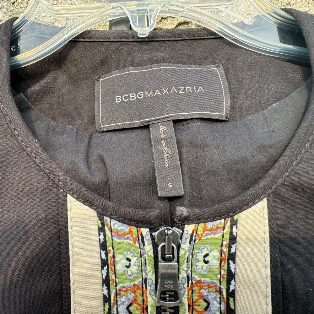 BCBG Max Azria Patchwork Style Moto‎ Jacket Sz Small - Picture 4 of 5